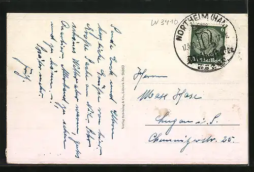 AK Northeim / Hann., Ehrenmal, Weihestätte, Rathaus und St. Sixtikirche, Wappen