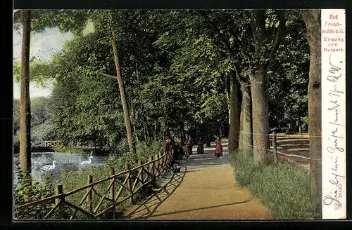 AK Bad Freienwalde a. O., Eingang zum Kurpark