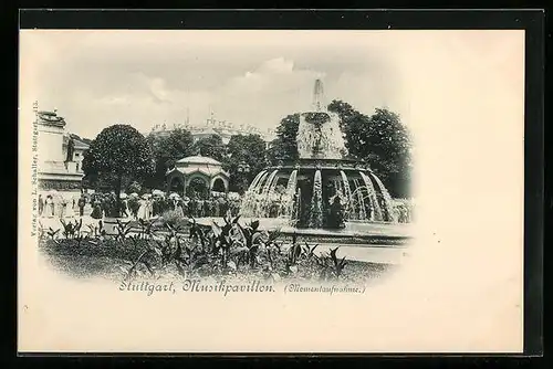 AK Stuttgart, Brunnen vor dem Musikpavillon