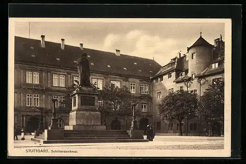 AK Stuttgart, Kinder am Schillerdenkmal