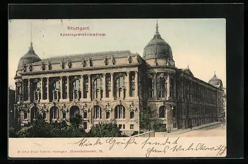 AK Stuttgart, Ansicht des Landesgewerbemuseum