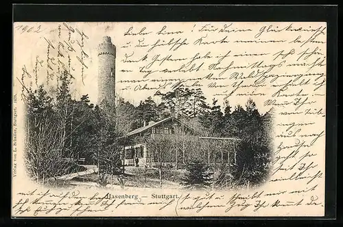 AK Stuttgart, Turm auf dem Hasenberg