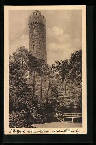 AK Stuttgart, Aussichtsturm auf dem hasenberg