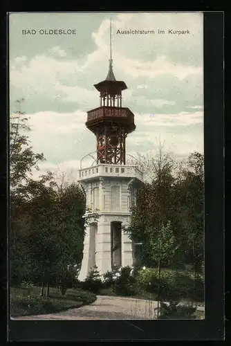 AK Bad Oldesloe, im Kurpark, vor dem Aussichtsturm