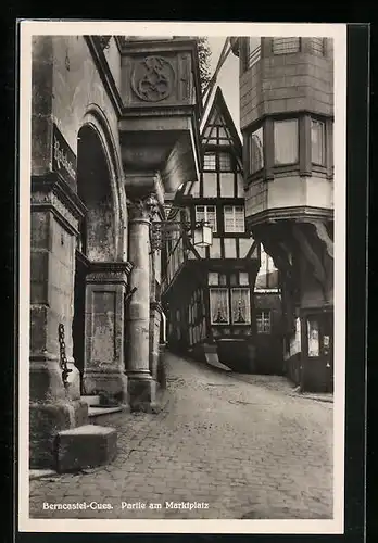 AK Berncastel-Cues, Partie am Marktplatz, der Ratskeller