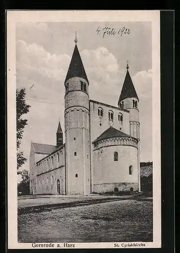 AK Gernrode am Harz, vor der St. Cyriakikirche