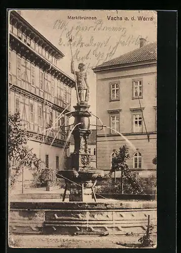 AK Vacha a. d. Werra, der kunstvolle Marktbrunnen