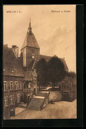 AK Mölln i. L., Rathaus und Kirche