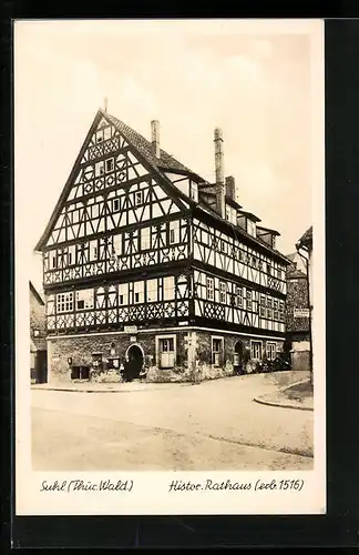 AK Suhl im Thür. Wald, vor dem historischen rathaus von 1516