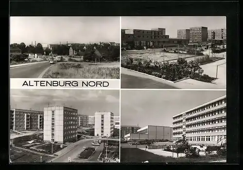 AK Altenburg Nord, auf der Strasse in die Stadt, an den Plattenbauten