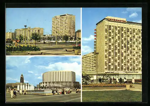 AK Dresden, Pirnaischer Platz, Pragerstrasse Kino, Interhotel Newa