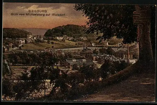 AK Siegburg, Blick vom Michaelsberg auf Wolsdorf