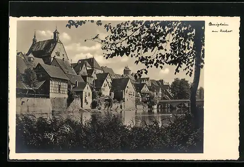 AK Besigheim am Neckar, Blick auf die Häuser am Ufer