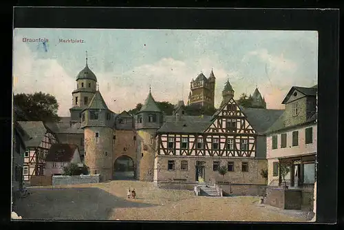 AK Braunfels, Kinder auf dem Marktplatz