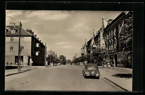 AK Prenzlau, Blick in die Brüssower Strasse