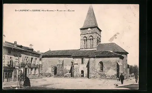 AK St-Laurent-s /Gorre, Place de L`Eglise