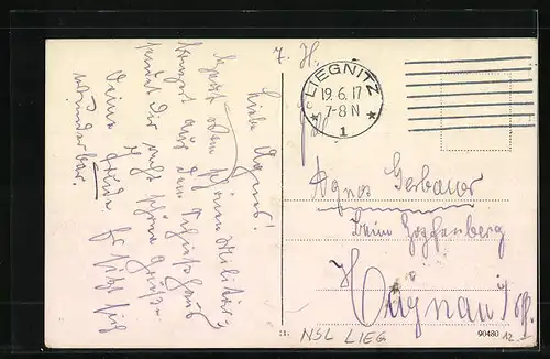 AK Liegnitz, Sicht auf den Hindenburgplatz