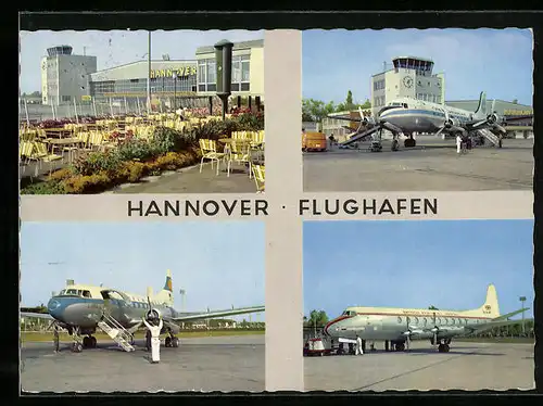 AK Hannover, Flughafenrestaurant und Ansichten vom Rollfeld