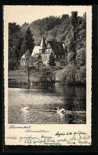 AK Darmstadt, Wasserpartie am Oberwaldhaus