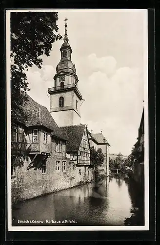 AK Erbach /Odenwald, Rathaus und Kirche