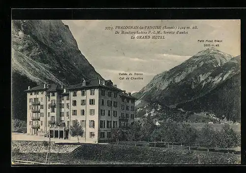 AK Pralognan-la-Vanoise, Le Grand Hotel, Vallée du Doron, Col de Chavière, Petit Mont Blanc