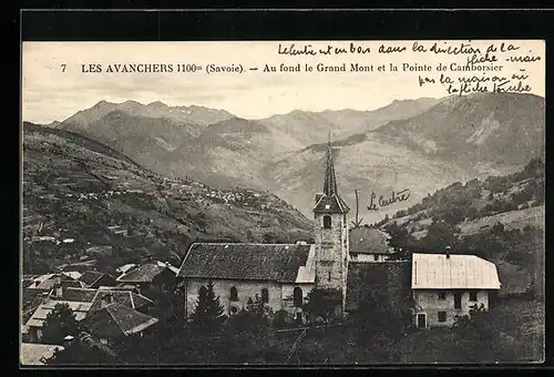 AK Les Avanchers, Au fond le Grand Mont et la Pointe de Camborsier