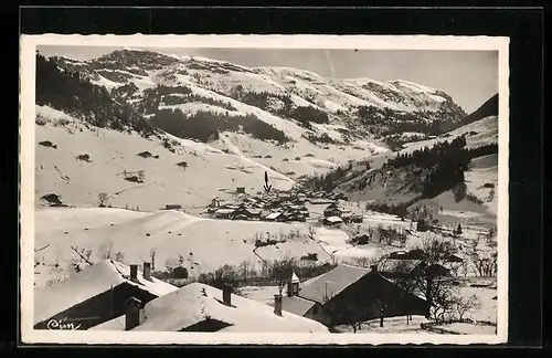 AK Arêches, Vue générale et la Roche Parstire