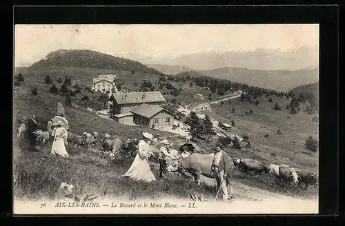 AK Aix-les-Bains, Le Revard et le Mont Blanc