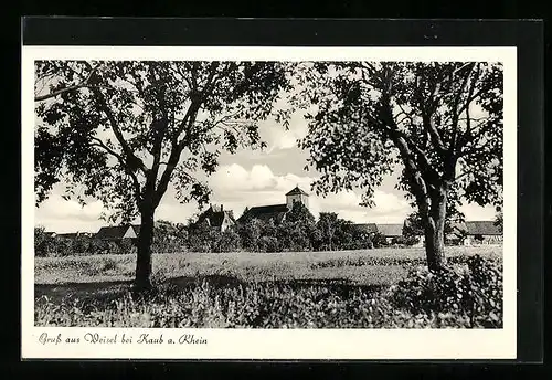 AK Weisel, Panorama mit Kirche