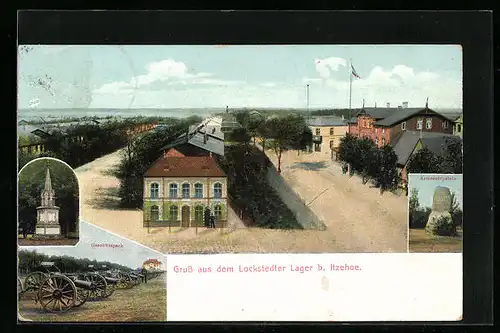 AK Lockstedt, Lockstedter Lager mit Armeecorpsstein und Geschützpark