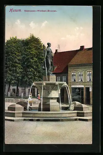 AK Husum, am Assmussen-Woldsen-Brunnen