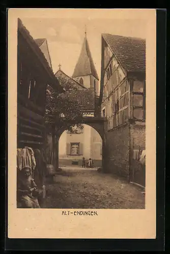 AK Endingen, an der Kirche in der Altstadt