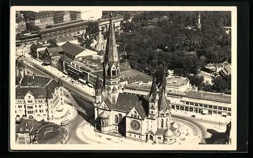 AK Berlin, Luftaufnahme der Kaiser Wilhelm-Gedächtniskirche