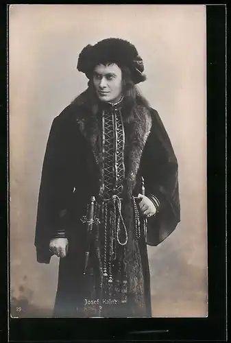 AK Schauspieler Josef Kainz mit Hut und Mantel
