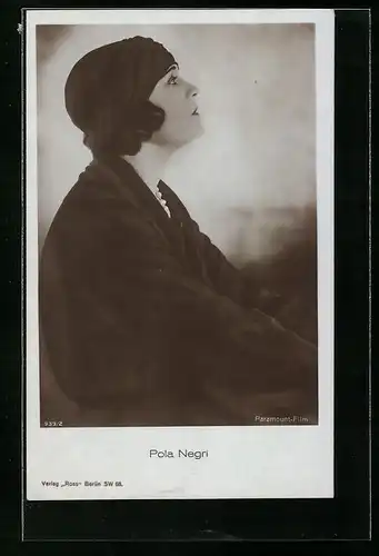 AK Schauspielerin Pola Negri, Seitenprofil