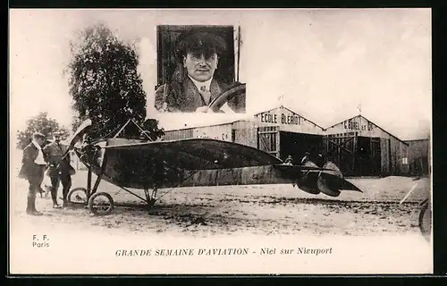 AK Pilot Niel im Flugzeug vom Typ Nieuport