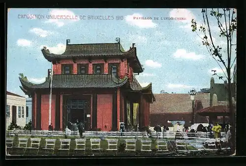 AK Bruxelles, Exposition Universelle 1910, Pavillon de L`Indo-Chine