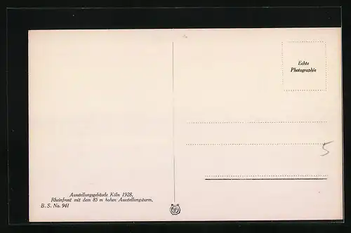 AK Köln, Ausstellungsgebäude 1928, Rheinfront mit Ausstellungsturm