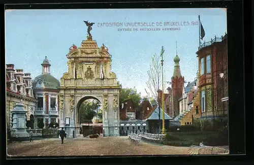 AK Bruxelles, Exposition Universelle 1910, Entrée de Bruxelles Kermesse