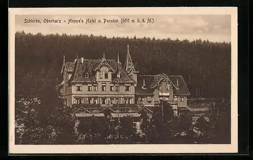 AK Schierke /Oberharz, Hoppes Hotel und Pension