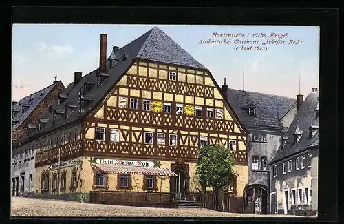 AK Hartenstein i. sächs. Erzgeb., Altdeutsches Gasthaus Weisses Ross