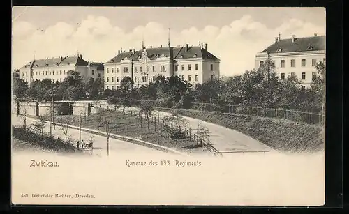AK Zwickau, Kaserne des 133. Regiments