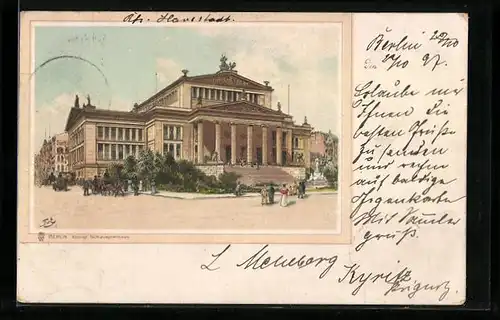 Lithographie Berlin, Königliches Schauspielhaus