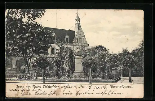 AK Gross-Lichterfelde, Blick auf das Bismarck-Denkmal