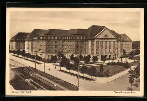 AK Berlin-Siemensstadt, Verwaltungsgebäude aus der Vogelschau