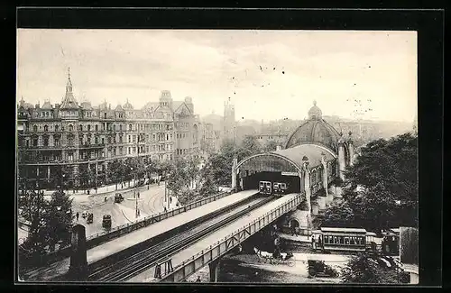 AK Berlin-Schöneberg, Hochbahn am Bahnhof Nollendorfplatz