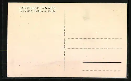 AK Berlin, Hotel Esplanade, Frontansicht, Bellevuestr. 16-18a