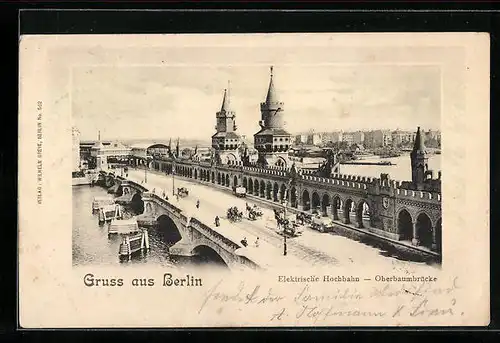 AK Berlin, Elektrische Hochbahn, Oberbaumbrücke