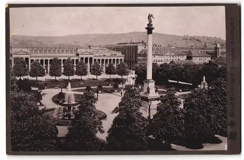 Fotografie Alfred Hirrlinger, Stuttgart, Ansicht Stuttgart, Blick auf den Schlossplatz mit Jubiläumssäule