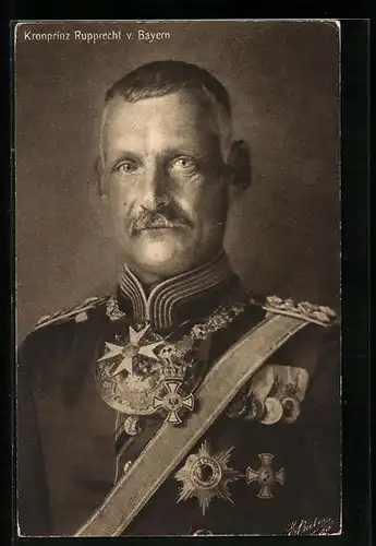 AK Kronprinz Rupprecht von Bayern in Uniform mit Orden